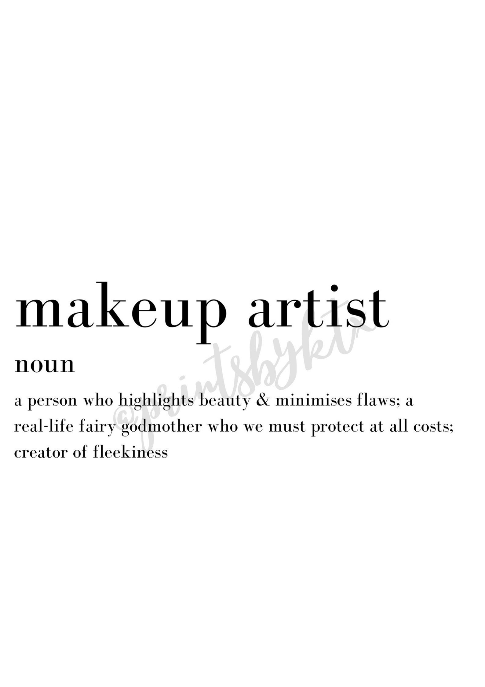 Makeup Artist Definition Print Beauty Salon Work Prints Etsy