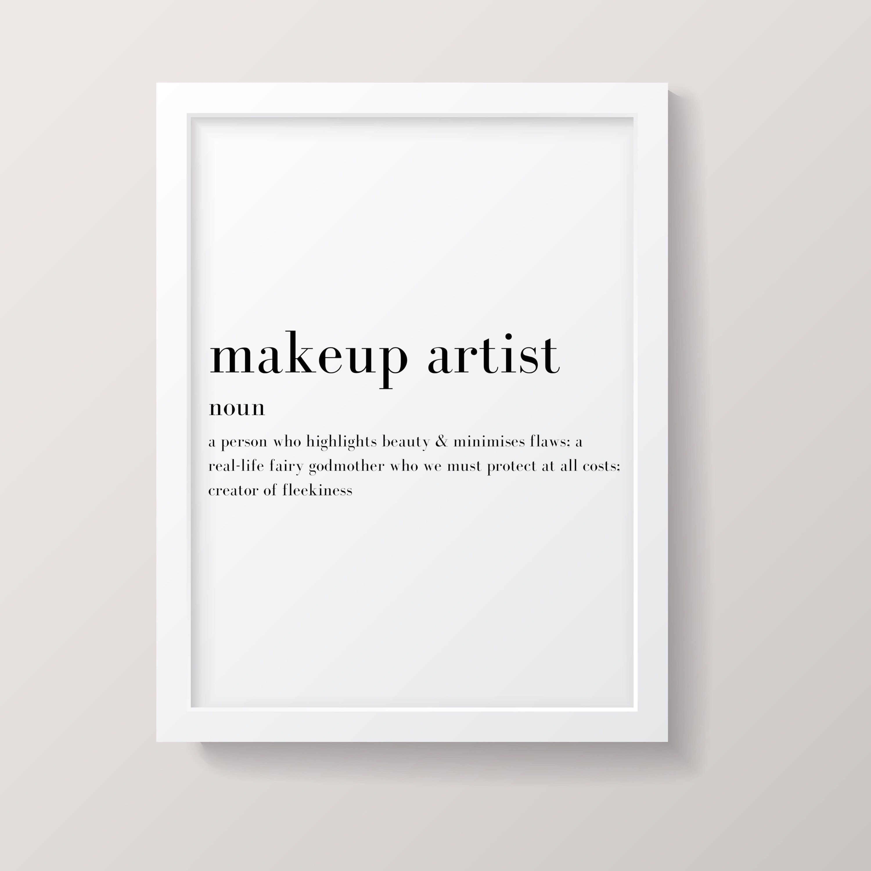 Makeup Artist Definition Print Beauty Salon Work Prints Etsy