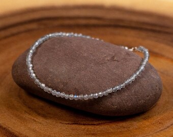 Elegant Minimalistic Natural Stone Bracelet Labradorite Jewelery Sterling Silver Bracelet Gold Bracelet