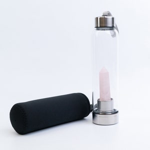Rose Quartz Water Bottle, Rose Quartz infused water, Healing water, Gift for mediation, Stress reliever, Gift for women, Gift for men
