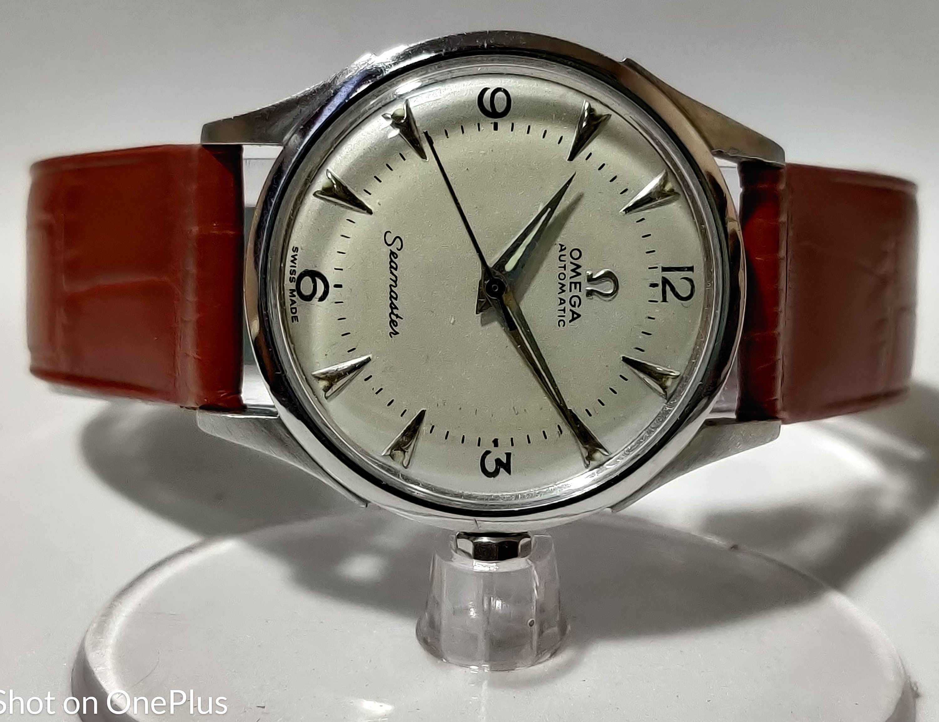 vintage omega seamaster on wrist