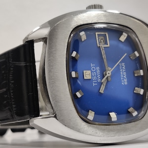 Tissot Seastar Automatic Vintage Men&#39;s Wristwatch, Blue Dial IRET112