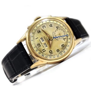 Hallmark 10K Gold Filled Side Second Date Indicator Men&#39;s Wristwatch, Vintage Men&#39;s Wristwatch, Hand Winding Men&#39;s Wristwatch IRET06