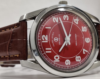 Orologio da polso da uomo Favre Leuba Geneve Sea Chief, orologio da polso da uomo vintage a carica manuale, IRET117