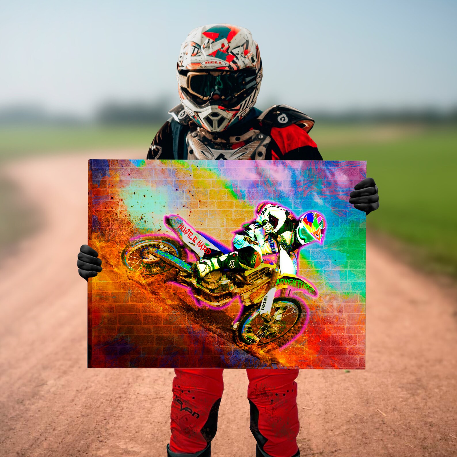 Motocross Graffiti Canvas Motocross Canvas Dirt Bike Etsy