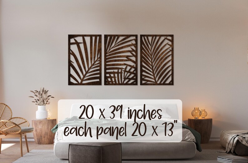 Botanical Wall Art Large Wooden Wall Art Tropical Decor Etsy