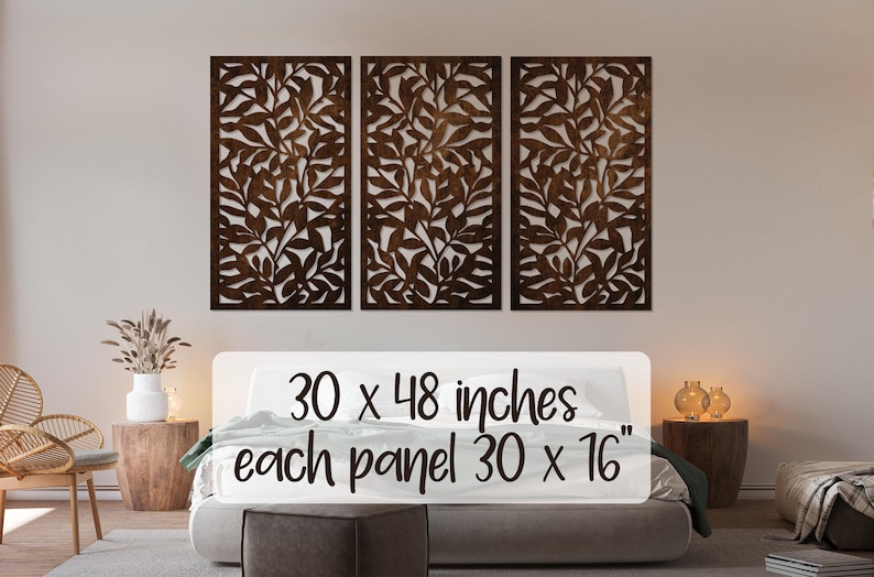 Nature Inspired Home Decor Wooden Botanical Wall Art Etsy