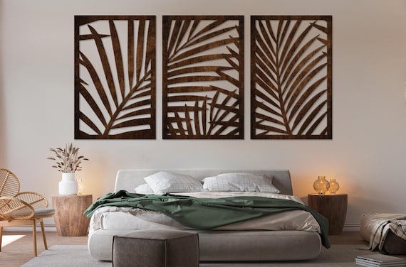 Botanical Wall Art Large Wooden Wall Art Tropical Decor - Etsy