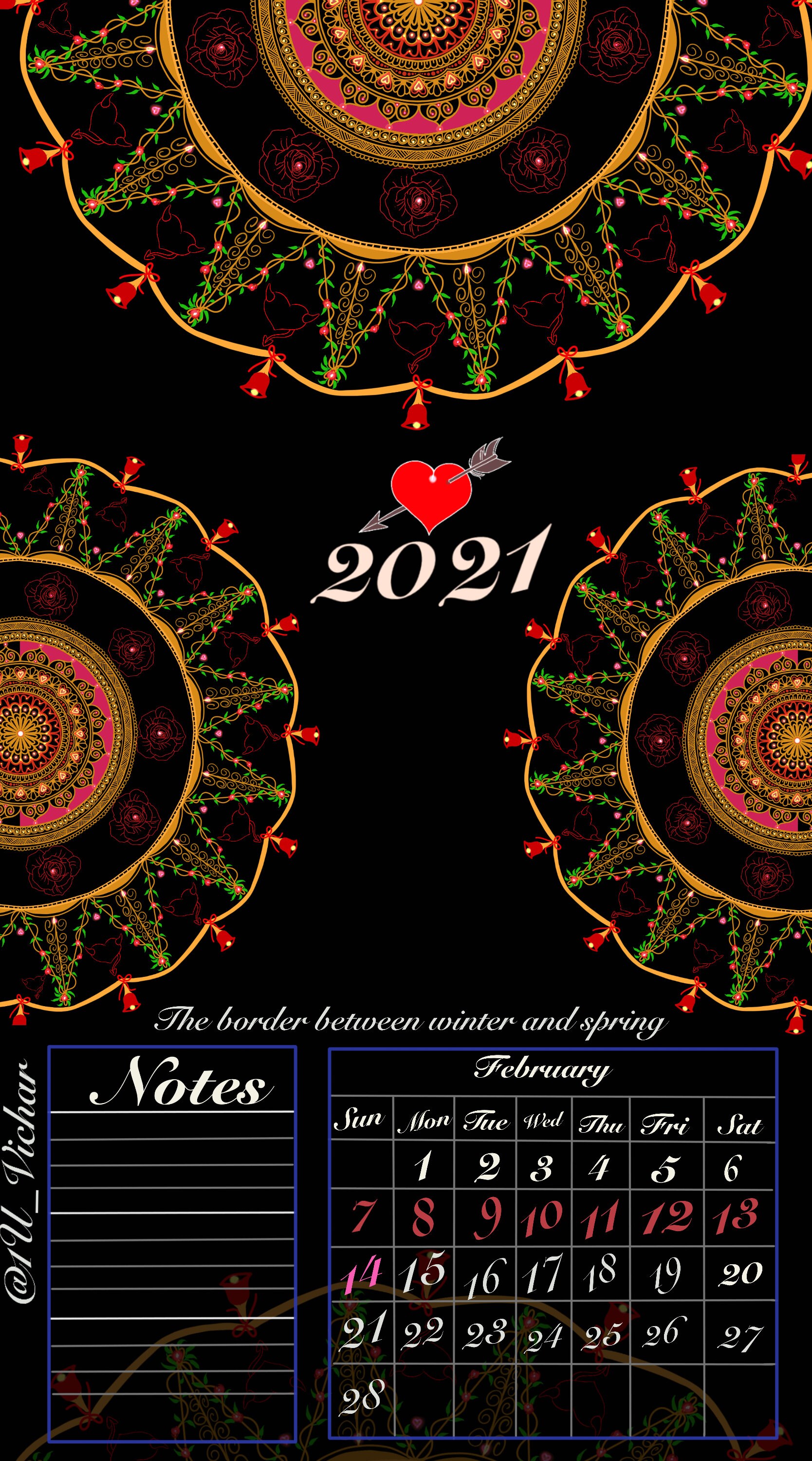 Februar Kalender Mandala Kunst für Wanddekoration  Etsy