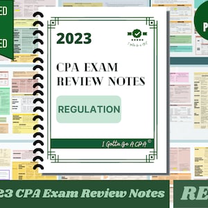 2023 | CPA Exam Review Notes - REG | Printed & Shipped | 35 Pages | Regulation | 2023 Edition