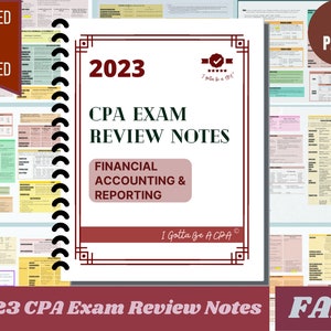 2023 | CPA Exam Review Notes - FAR | Printed & Shipped | 37 Pages | Financial Accounting and Reporting | 2023 Edition