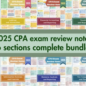 2025 | CPA 試験復習ノート - 6 セクションの完全バンドル | デジタルダウンロード | 216 ページ | 2025 年版