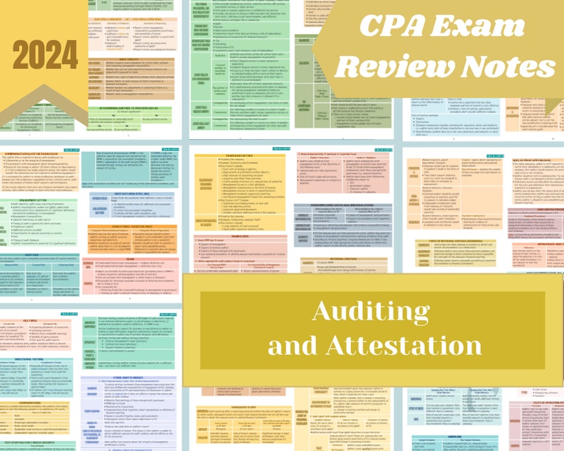 2024 CPA Exam Review Notes AUD Digital Download 37 Pages 2024 Edition