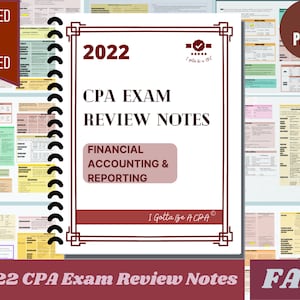 2022 | Printed & Shipped | CPA Exam Review Notes - FAR | 31 Pages | 2022 Edition