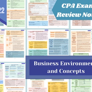 2022 / Descarga digital / Notas de revisión del examen CPA - BEC / 35 páginas / Edición 2022