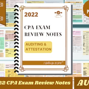 2022 | Printed & Shipped | CPA Exam Review Notes - AUD | 31 Pages | 2022 Edition