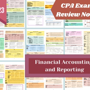 2023 | CPA Exam Review Notes - FAR | Digital Download | 37 Pages | Financial Accounting & Reporting | 2023 Edition
