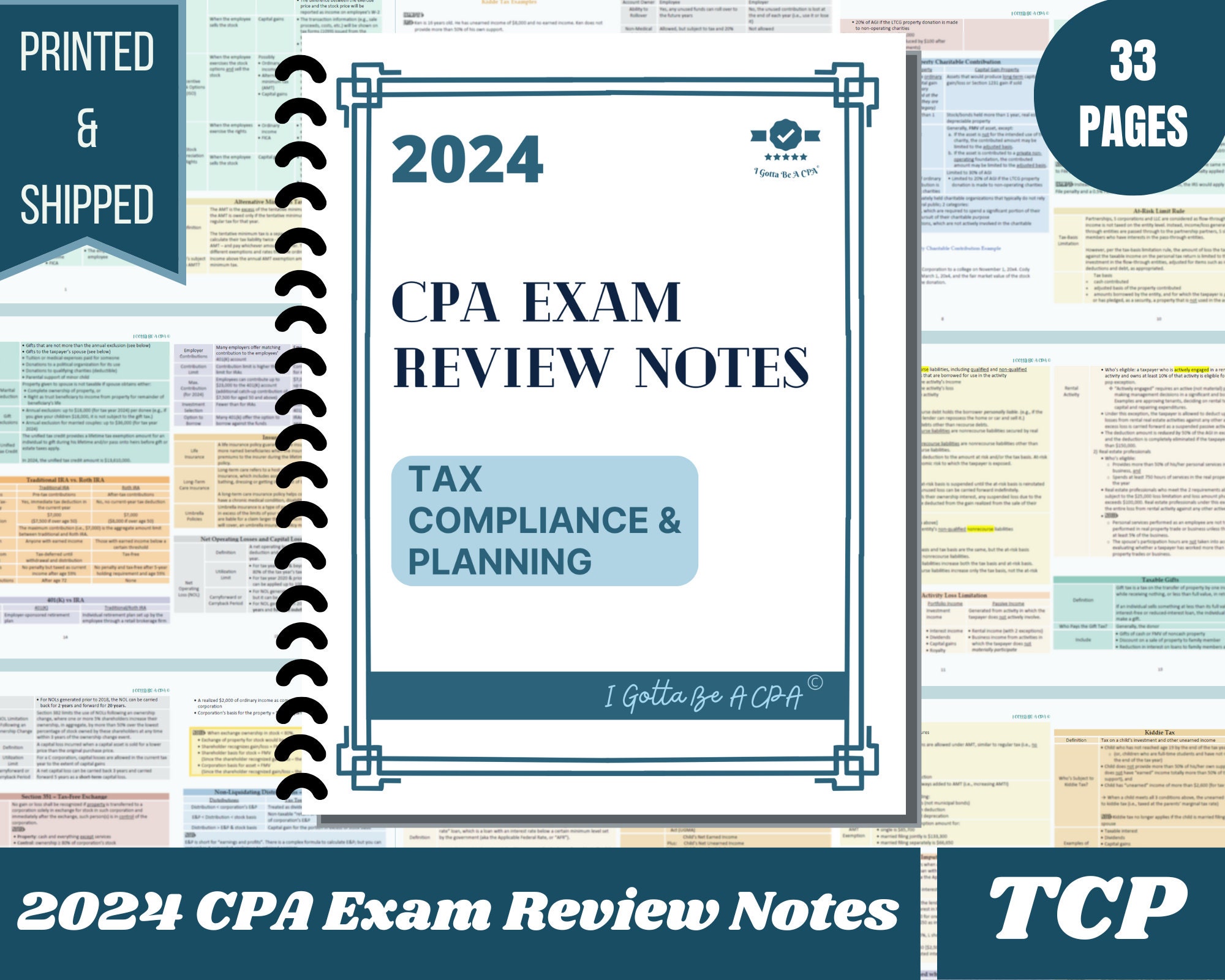 2024 CPA Exam Review Notes 3 Discipline Sections Bundle Printed 2024 CPA Exam Review Notes 3 Discipline Sections Bundle Printed