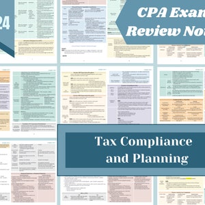2024 | CPA Exam Review Notes - TCP | Digital Download | Tax Compliance and Planning | 33 Pages | 2024 Edition