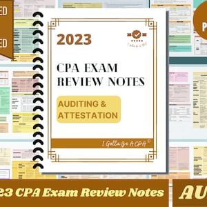 2023 | CPA Exam Review Notes - AUD | Printed & Shipped | 31 Pages | Auditing and Attestation | 2023 Edition