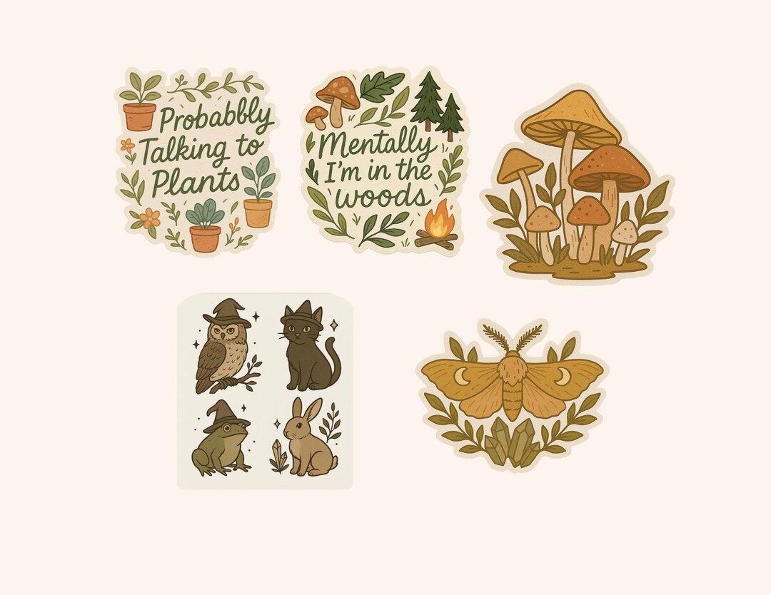 Whimsy Stickers Witchy/whimsy Sticker Set (17 Pcs) - Etsy