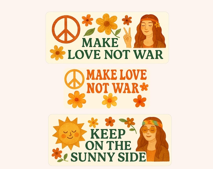 Hippie Bumper Sticker 1 pc