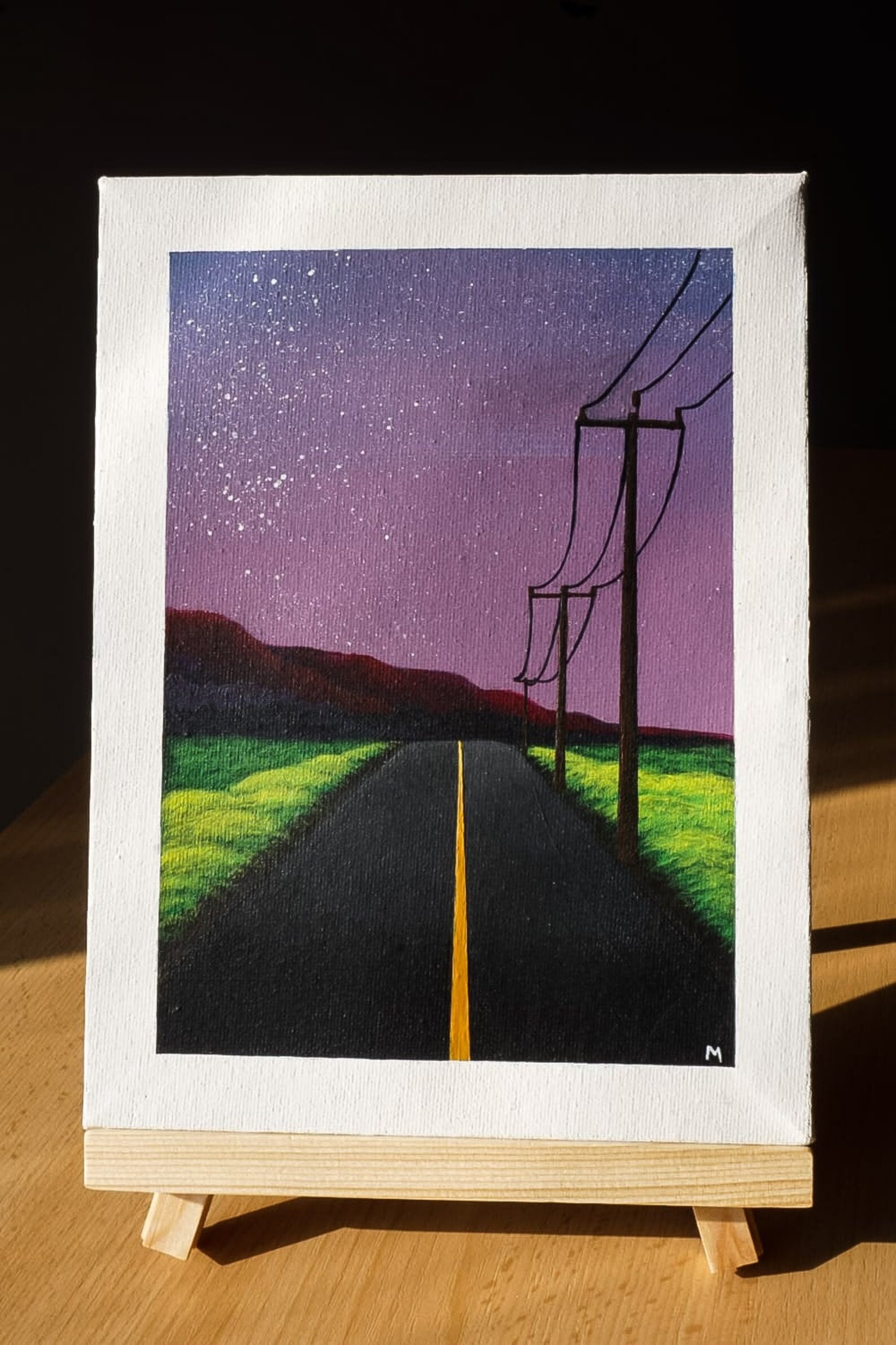 Sunset road painting on canvas Etsy