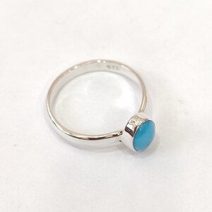 Natural 92.5 Silver Ring Blue Turquoise Silver Ring Stone Handmade Silver Ring Gemstone Size 5 6 7 8 9 10 11 12 13