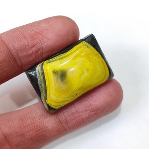 Beautiful Piece Of Bumble Bee Gemstone Cabochon Cushion Shape Bumble Bee Cabochons Gemstone For Making Jewelry Size- 23x18x8mm Carat- 40ct
