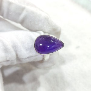 Natural 92.5 Silver Amethyst Ring Silver Ring Amethyst Stone Handmade Silver Ring Gemstone Size 5 6 7 8 9 10 11 12 13