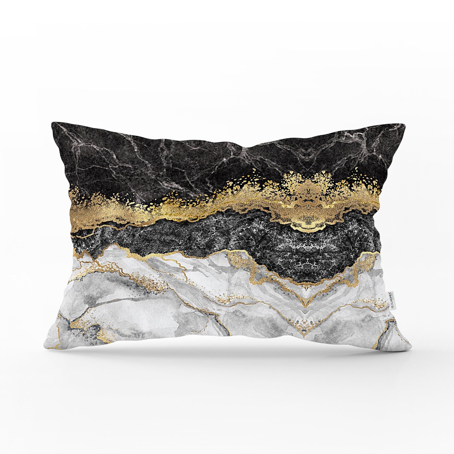 Marble Pillow with Modern Gold Effect Pillow Cover Home Etsy