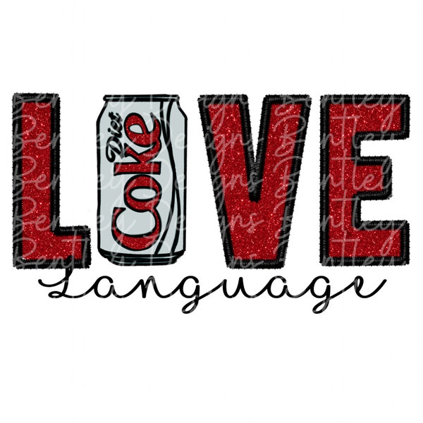 Love Language Diet Drink Red Glitter PNG Trending 2024