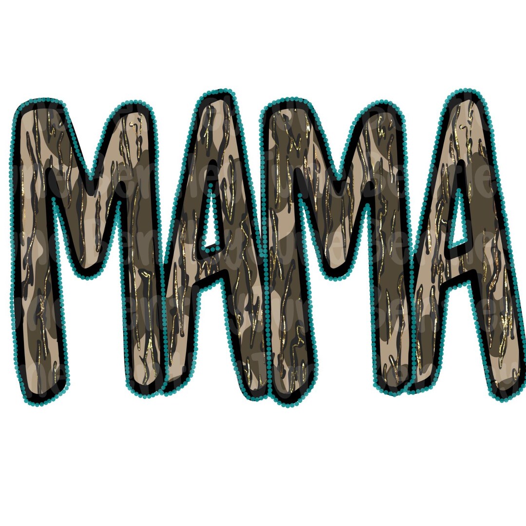 Camo Mama Turquoise PNG Digital Download - Etsy
