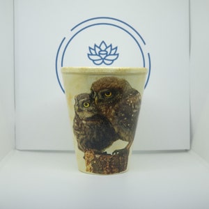 Yellow pot with Owl image
