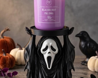 3D Printed Ghostface Candle Holder, Spooky Desk Storage Stand, Horror Movie Decor, Halloween Tray, scary Face Gift