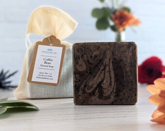 coffee soap for men, exfoliating soap bar, coffee lover gift for him, activated