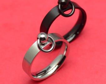 Ring der O schmal Edelstahl silber matt oder schwarz matt Story of O