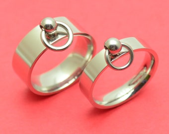 Ring der O schmal 5 mm oder breit 8 mm Edelstahl silber glänzend Story of O