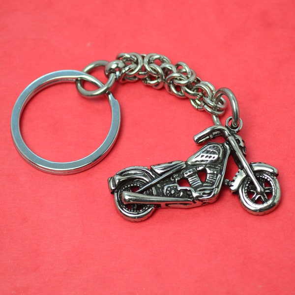 Schlüsselanhänger Motorrad Chopper HD Edelstahl Biker Schmuck Anhänger Schlüssel