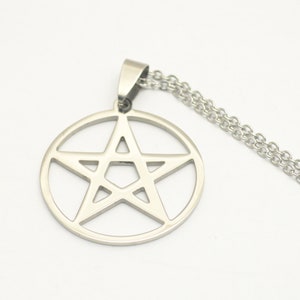 Pentagram pendant with necklace 50 cm stainless steel