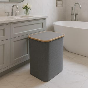 70L Foldable Laundry Hamper: Bamboo Frame Linen Basket