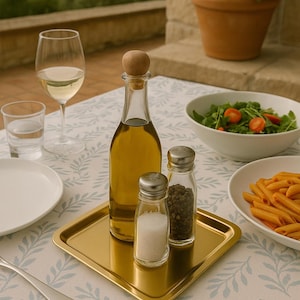 Gold Stainless Steel Square Tray: Decorative Coffee Tea Serving Tray