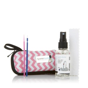 SparkleSparkle Jewelry Cleaning 50ml Travel Kit with Zippered Case Pink Chevron