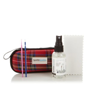 SparkleSparkle Jewelry Cleaning 50ml Travel Kit with Zippered Case Red Plaid