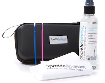 Sparkle Sparkle Jewelry Kit de limpieza de viaje de 100 ml con estuche con cremallera