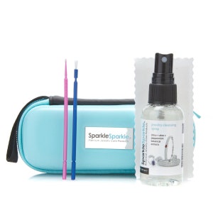 SparkleSparkle Jewelry Cleaning 50ml Travel Kit with Zippered Case Patent Turquoise