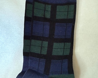 Bamboo Socks, breathable & soft, UK size 4-8 - black watch tartan