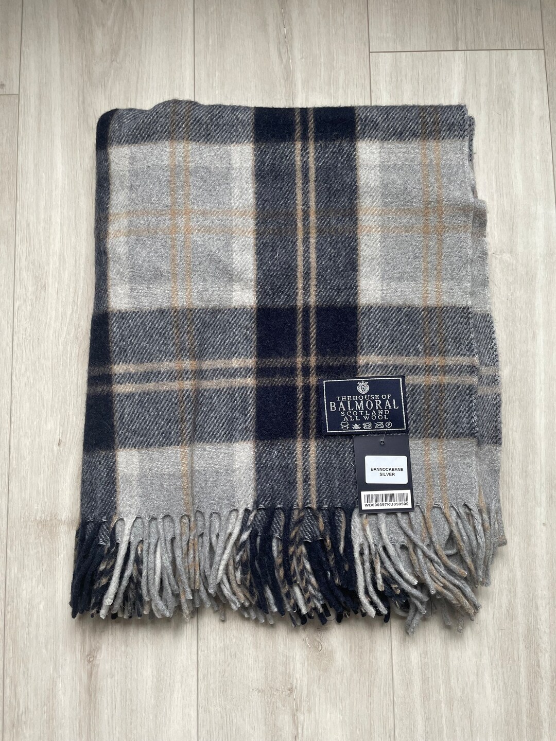 Balmoral Wool Blanket, Rug, Throw in Different Tartans Silver