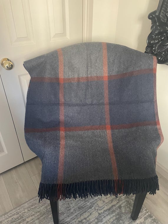 Balmoral Wool Blanket Rug Throw in Different Tartans Navy grey Etsy Canada