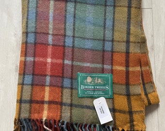 Border Tweed, Royal Mile Scotland - Wool blanket, rug, throw in different Tartans -Antique Buchanan